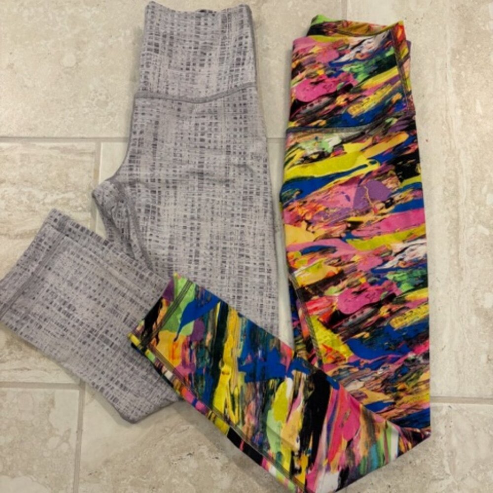 2 Lululemon leggings Size 4 Wunder Train High Rise Tight & Wunder Under Crop